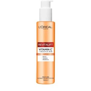 (اصلی/150میل) ژل شستشوی ویتامین سی لورال حاوی سالیسیلیک اسید LOREAL REVITALIFT VITAMIN C