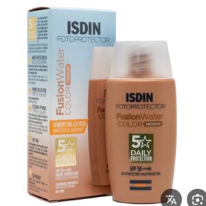 (اصلی/50میل) کرم ضدآفتاب ایزدین فیوژن واتر رنگ مدیوم ISDIN sunscreen model Fusion water SPF50 volume