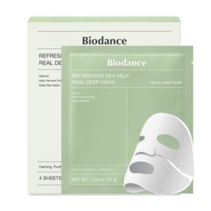(اصلی/کره ای) ماسک بایودنس مدل جلبک دریایی تسکن دهنده و کنترل چربی پوست BIODANCE Refreshing