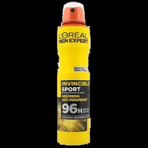 (اصلی فرانسه/250میل) اسپری ضدتعریق لورال زرد مدل LOREAL invicible sport