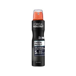 (اصلی فرانسه/250میل) اسپری ضدتعریق لورال مشکی مدل LOREAL Carbon Protect 5in1