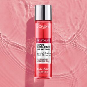 (اصلی فرانسه/180میل) تونر لورال حاوی گلیکولیک اسید روشن کننده و ضد لک سری رویتالیفت LOREAL Revitalift