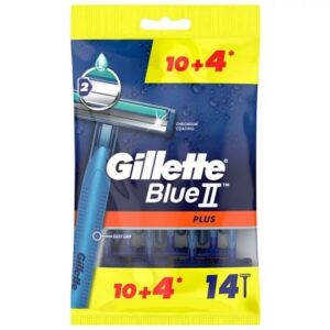 (اصلی/ 14 عددی) خودتراش تیغ ژیلت بلو 2 پلاس 14عددی  Gillette Blue 2 Plus