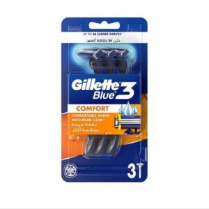 (اصلی/3 عددی) خودتراش تیغ ژیلت بلو3 کامفورت 3عددی Gillette Blue3 Comfort