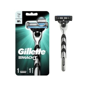 (اصلی/1دسته 2یدک) خودتراش تیغ ژیلت مچتری مدل GILLETTE MACH3 حاوی یک دسته دارای یک سری 3لبه بر روی خودتراش و یک یدک 3لبه جداگانه
