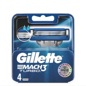 (اصلی/4عددی) تیغ یدک ژیلت مچتری توربو GILLETTE Mach3 Turbo  بسته 4 عددی