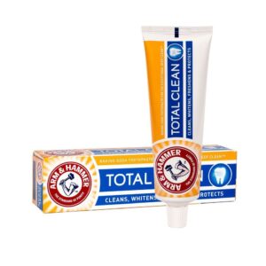 (اصلی/125میل) خمیر دندان سفید کننده روزانه آرم اند هامر توتال کلین آبی مدل ARM AND HAMMER Total Clean
