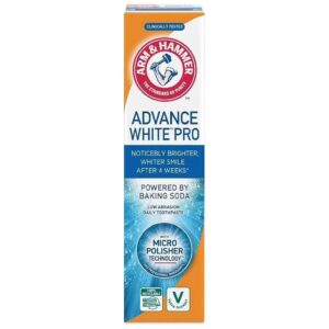 (اصلی/125میل) خمیر دندان سفید کننده روزانه آرم اند هامر ادونس وایت پرو آبی مدل ARM AND HAMMER ADVANCED WHITE PRO