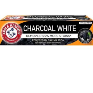 (اصلی/125میل) خمیر دندان سفید کننده روزانه آرم اند هامر زغالی مشکی مدل ARM AND HAMMER CHARCOAL WHITE PRO ARM