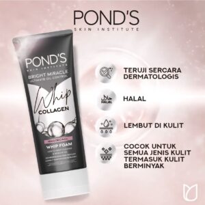 (اصلی اندونزی/100میل) فوم شستشو صورت پوندز مدل کلاژن ضد جوش و روشن کننده PONDS