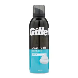 (اصلی آلمانی/200میل) فوم اصلاح ژیلت آبی مدل سنستیو ضد حساسیت  GILLETTE SHAVE FOAM SENSITIVE