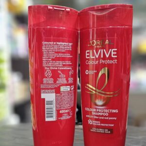 (اصلی فرانسه/400میل) شامپو لورال قرمز مخصوص موهای رنگ شده L’OREAL PARIS Elvive Shampoo Color Protect